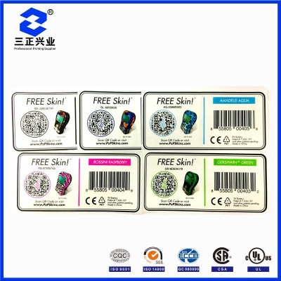 Designed Waterproof Promotional Barcode Serial Number Qr Code Label Sticker